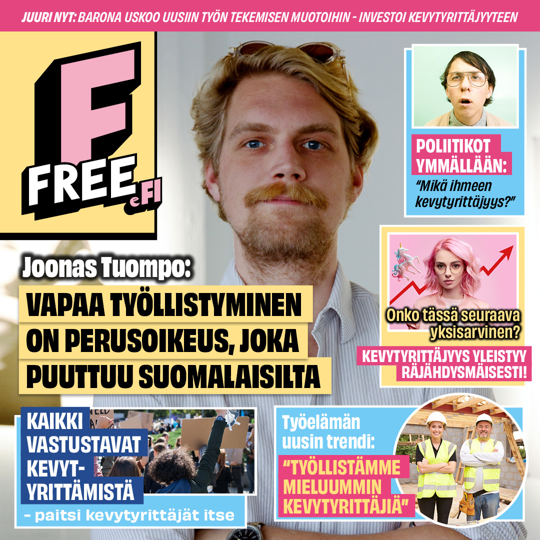 Kevytyrittäjyys mainittu Hesarissa!
